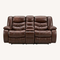 Dark Brown Leather Loveseat