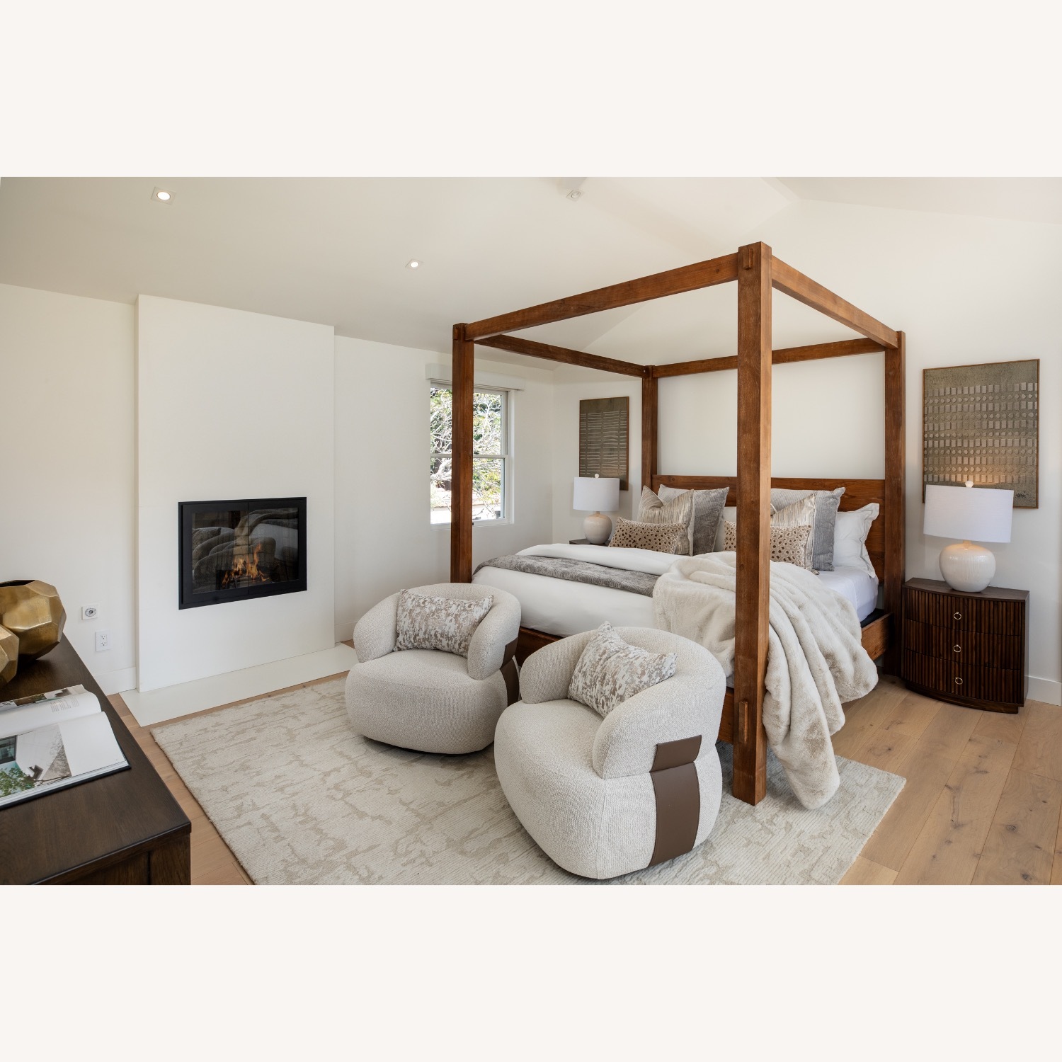 Pottery Barn Menlo Natural Wood King Bed - image-1