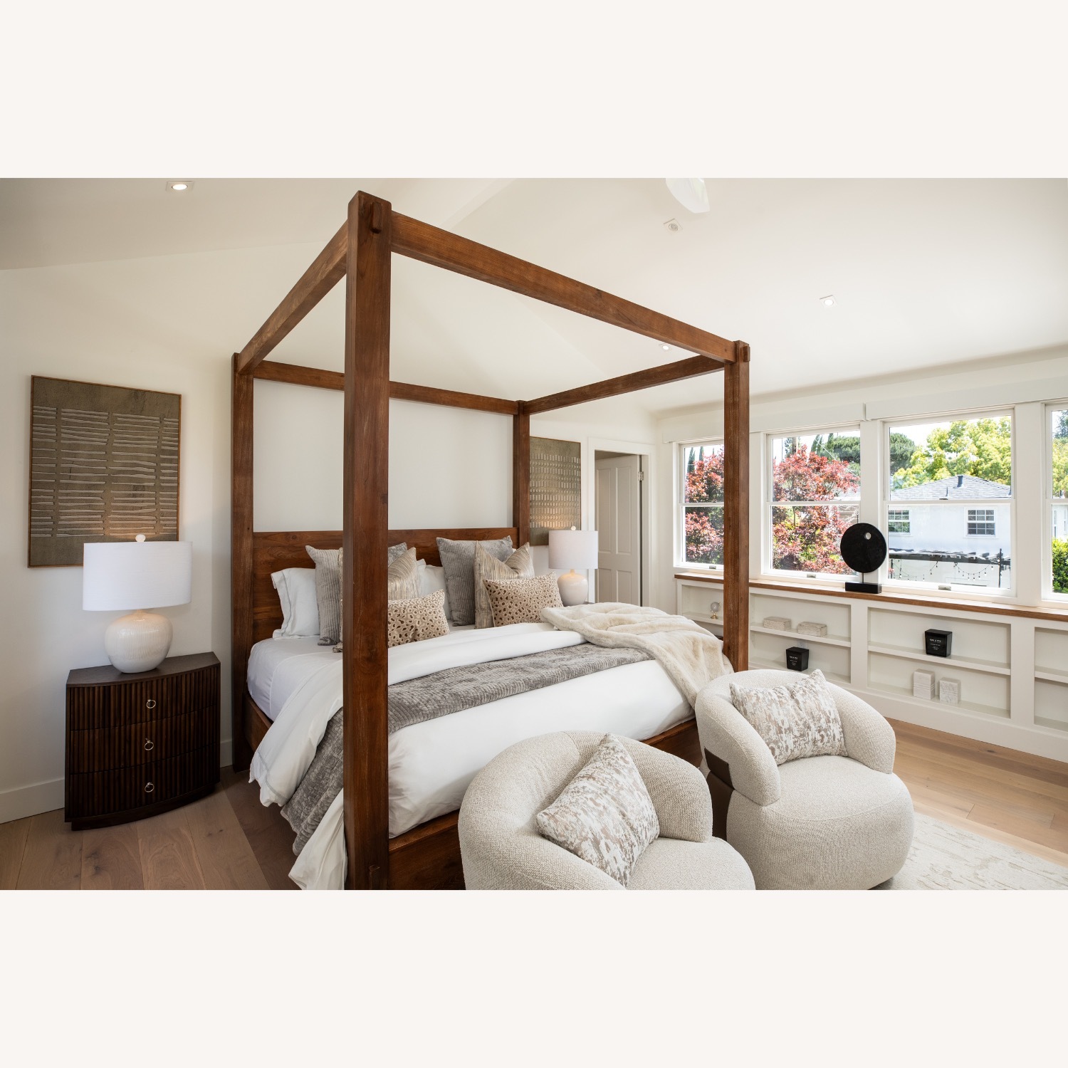 Pottery Barn Menlo Natural Wood King Bed - image-2