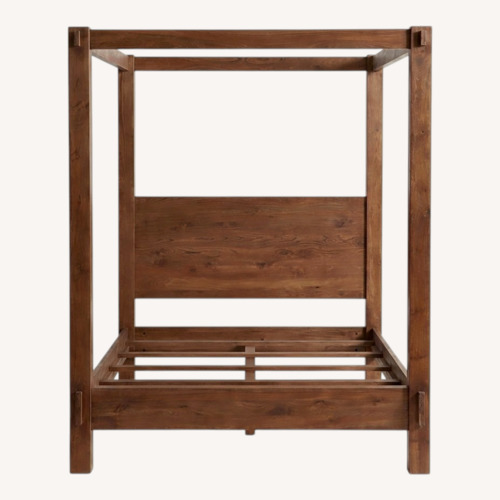 Used Pottery Barn Menlo Natural Wood King Bed for sale on AptDeco