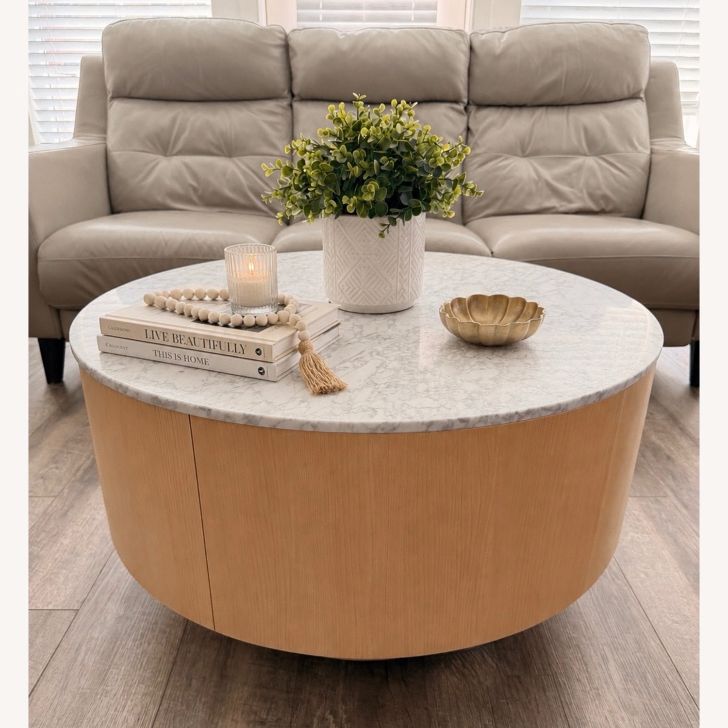 West Elm Natural Wood Coffee Table - image-1