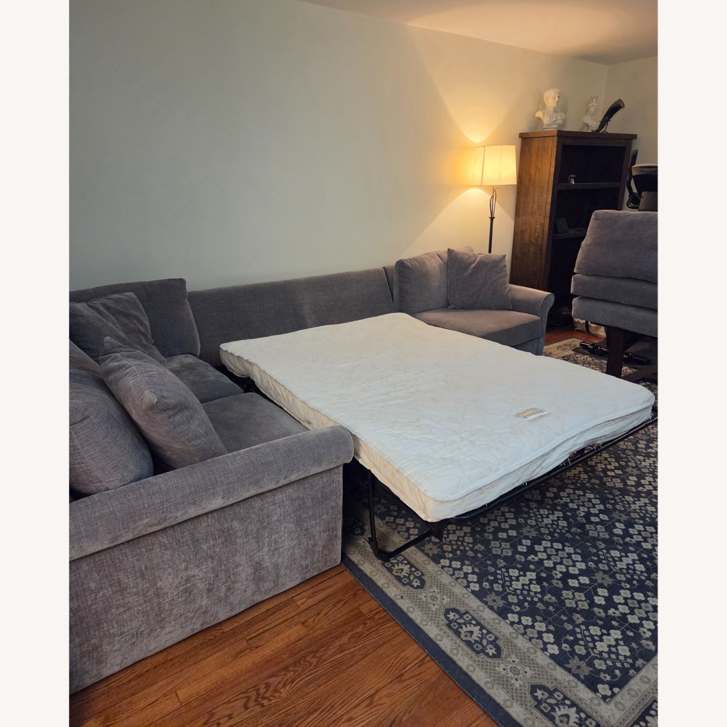 Macy's Radley Light Gray Sleeper Sofa - image-6