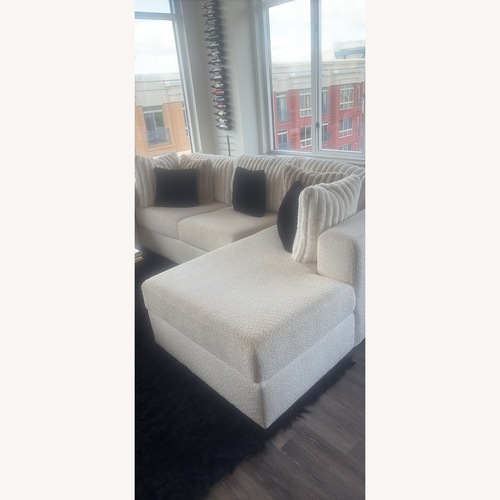 Used White Fabric 3+ Seater Sofa for sale on AptDeco
