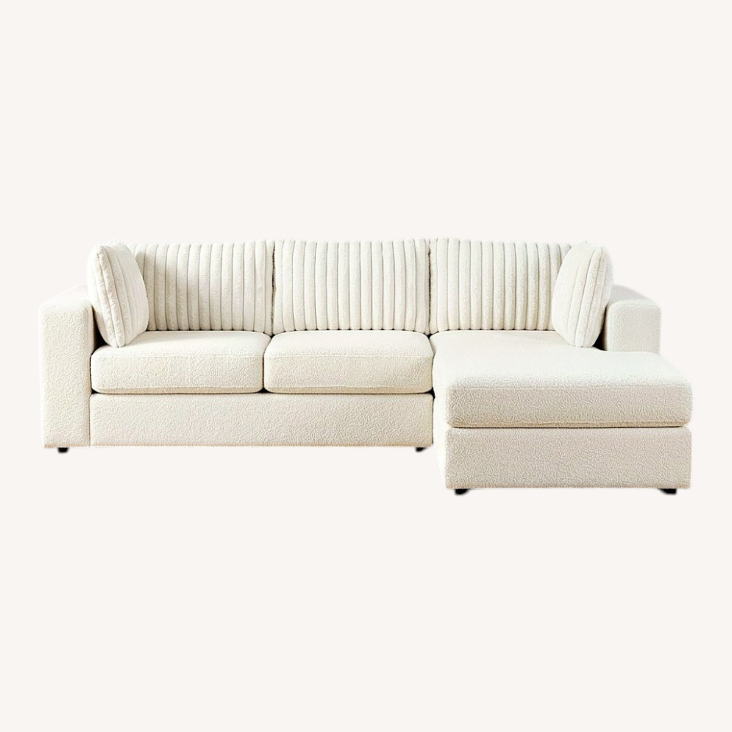 White Fabric 3+ Seater Sofa - image-0