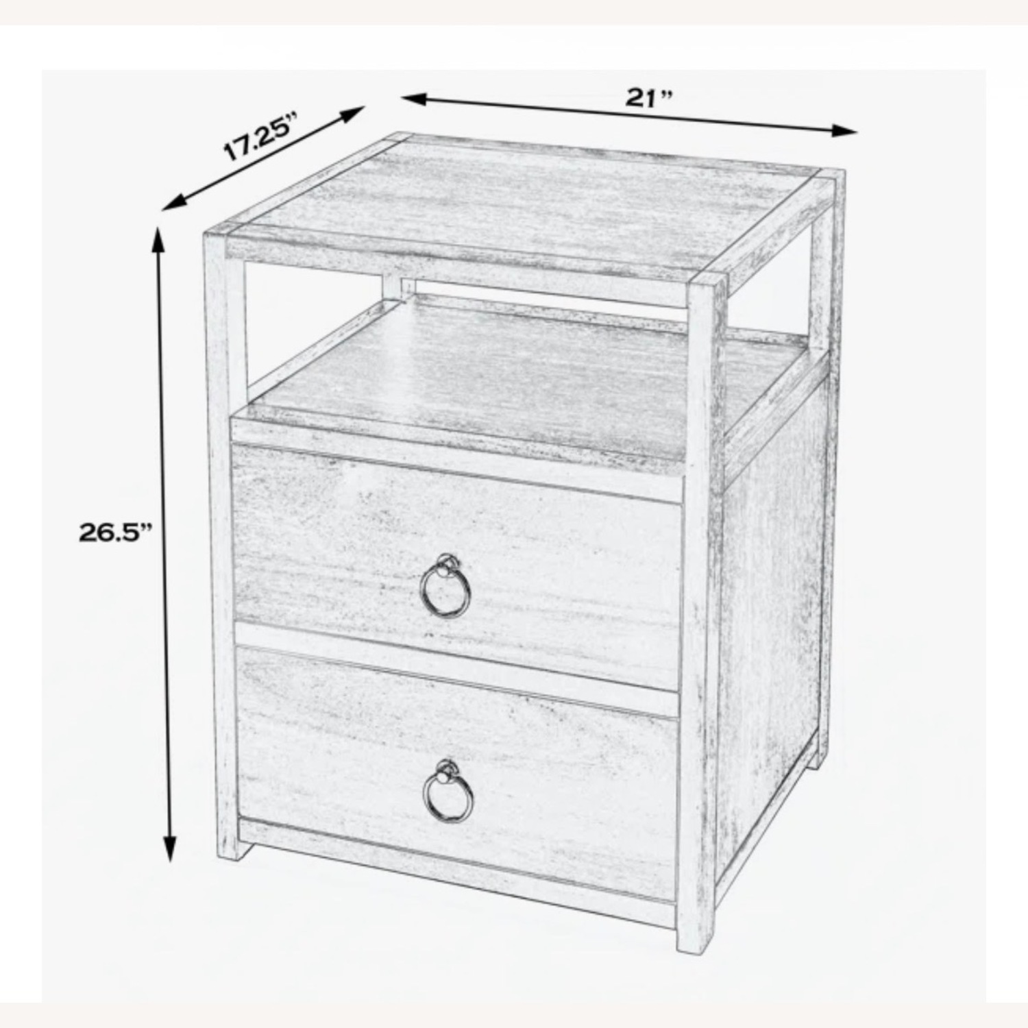 Joss & Main White 2 Drawer Nightstand - image-3