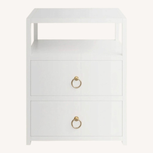 Used Joss & Main White 2 Drawer Nightstand for sale on AptDeco