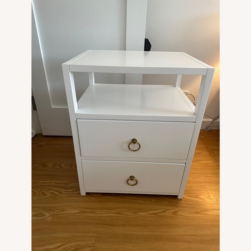 Used Joss & Main White 2 Drawer Nightstand for sale on AptDeco