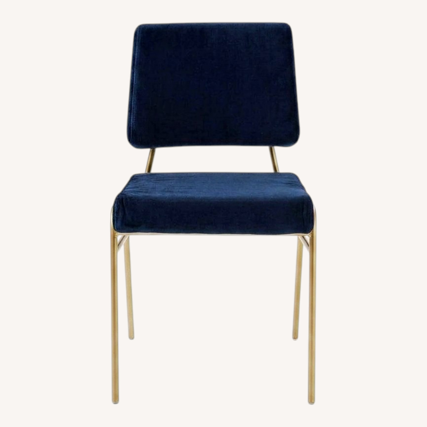 West Elm Blue Fabric Wire Frame Dining Chairs - image-0
