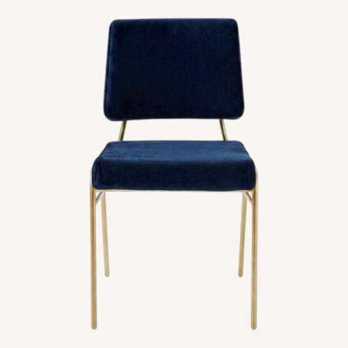 Used West Elm Blue Fabric Wire Frame Dining Chairs for sale on AptDeco