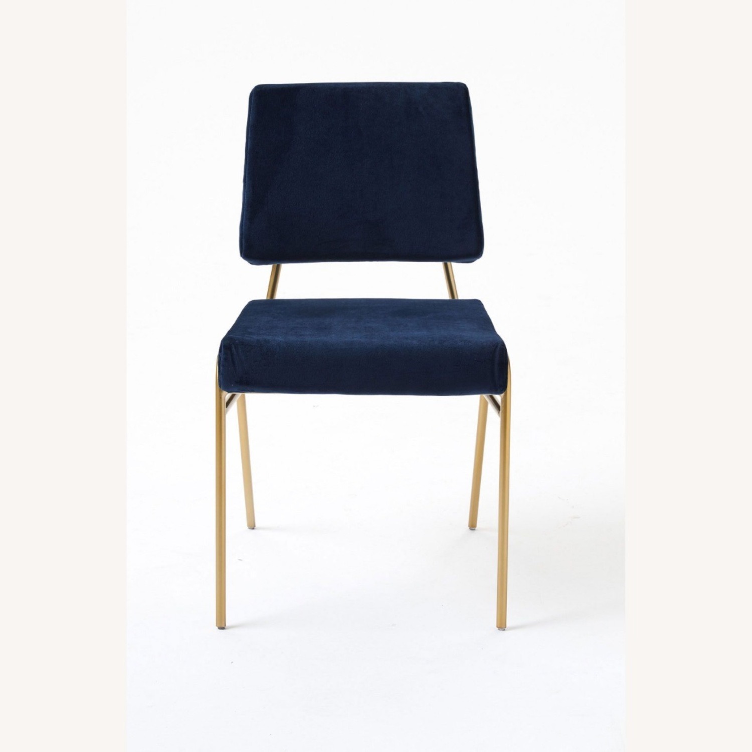 West Elm Blue Fabric Wire Frame Dining Chairs - image-2