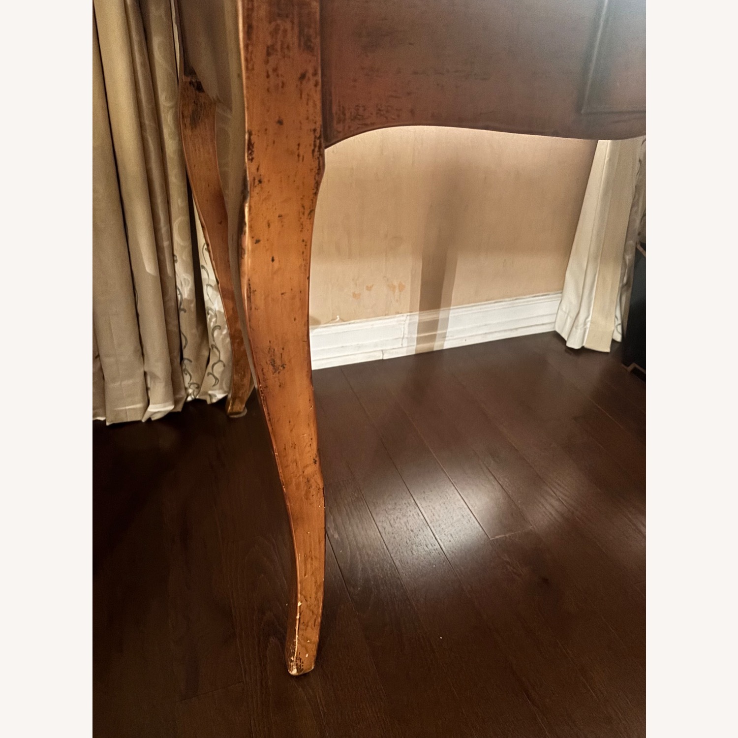 Vintage Wood Desk with Leather Top - image-4