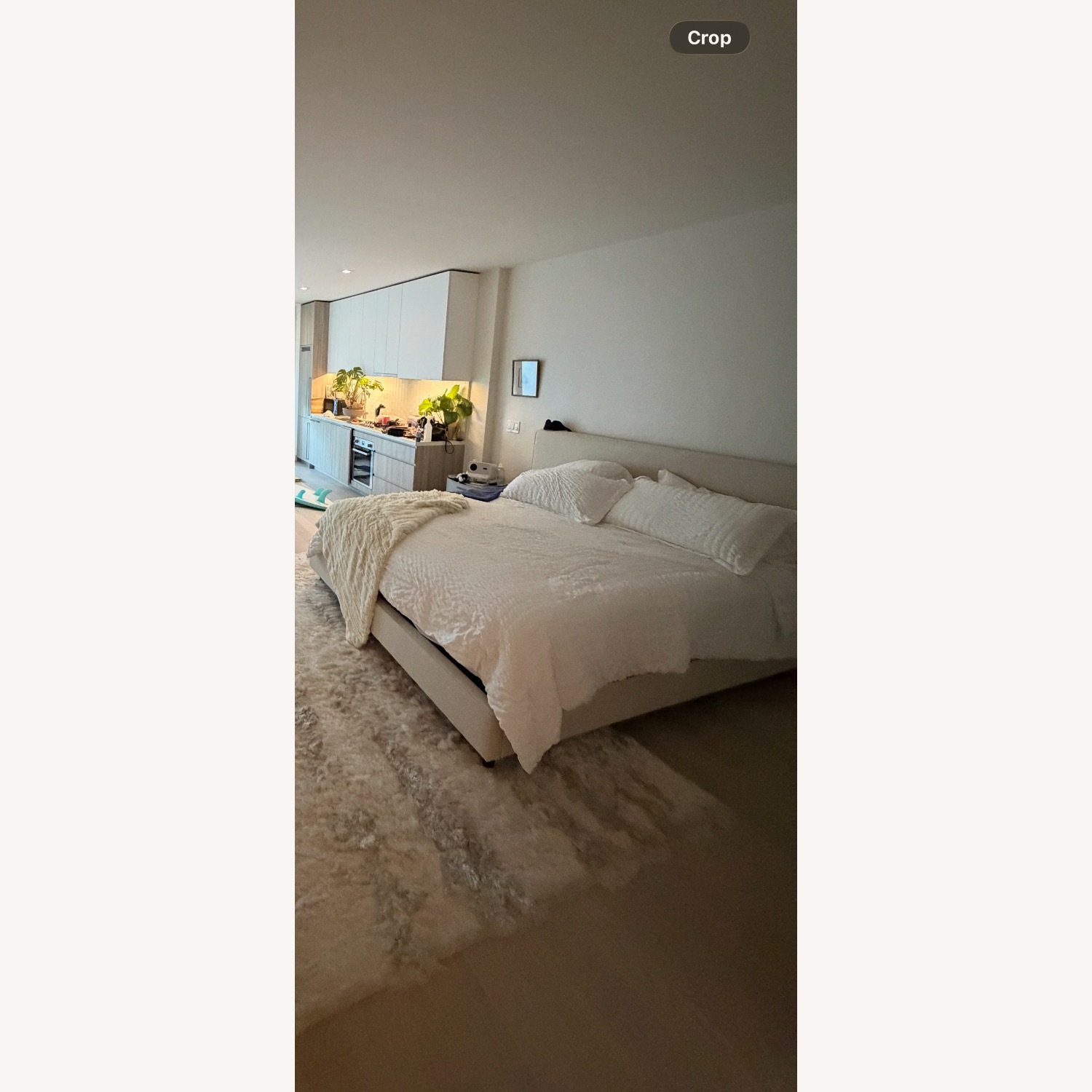 Living Spaces King Sand Upholstered Bed  - image-1