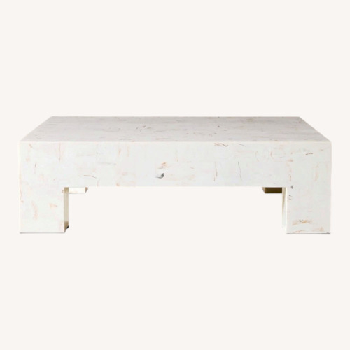 Used CB2 White Concrete Coffee Table for sale on AptDeco