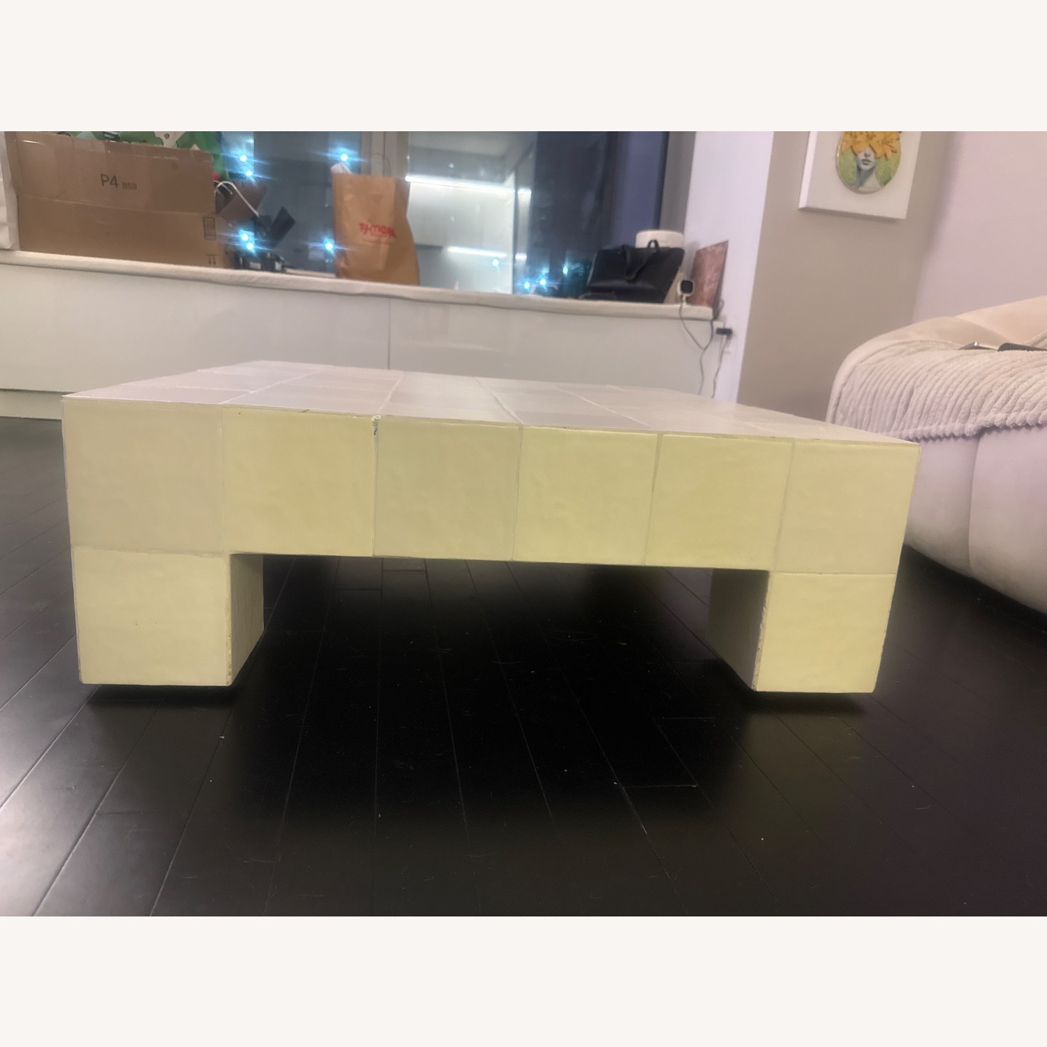 CB2 White Concrete Coffee Table - image-2