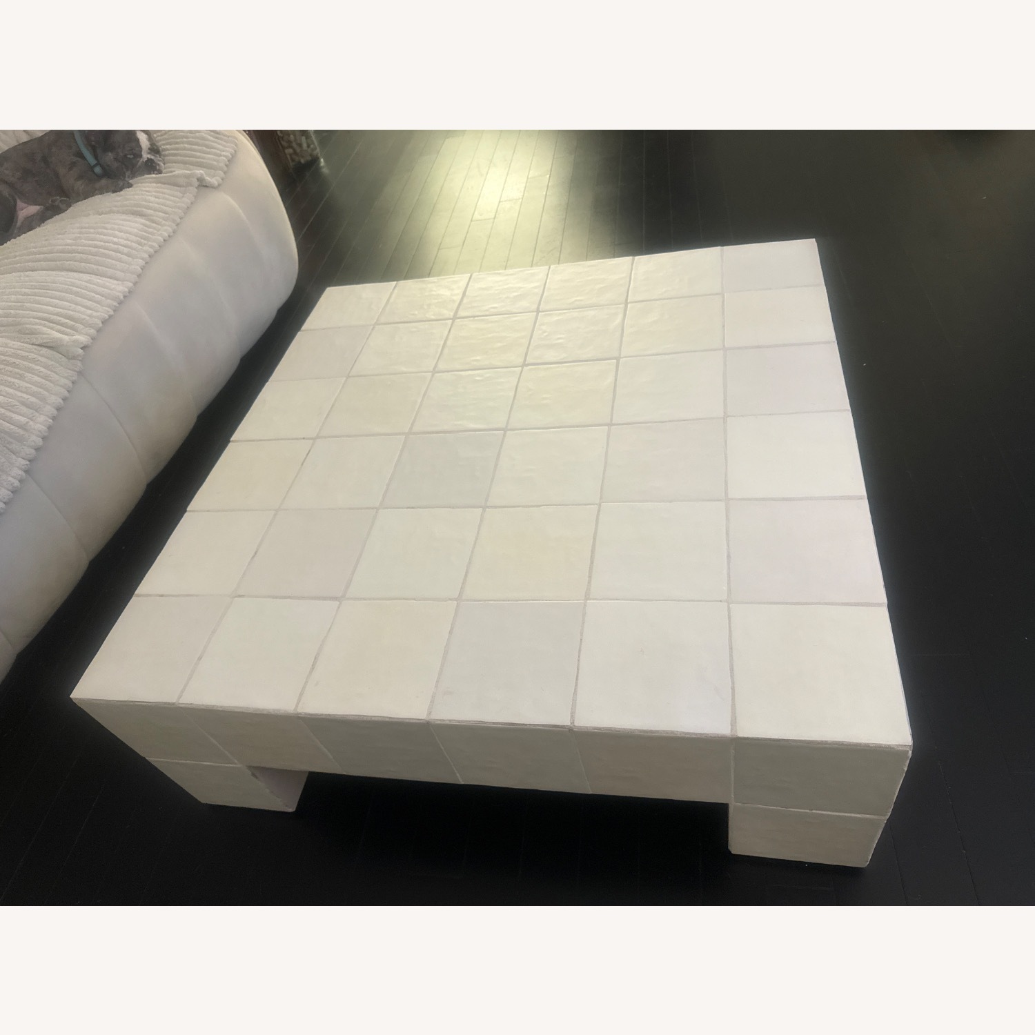 CB2 White Concrete Coffee Table - image-3