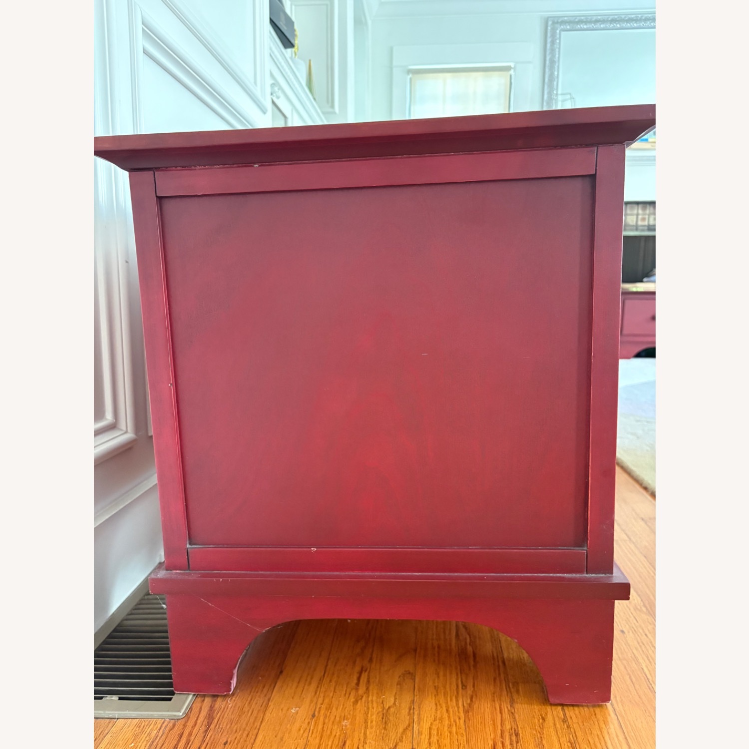 Pottery Barn Cabot Sidetable Red Wood Side Table - image-2