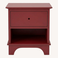 Pottery Barn Cabot Sidetable Red Wood Side Table