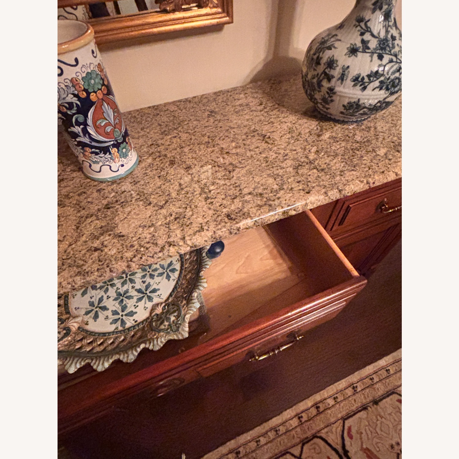 Vintage Wood and Marble Chest - image-3