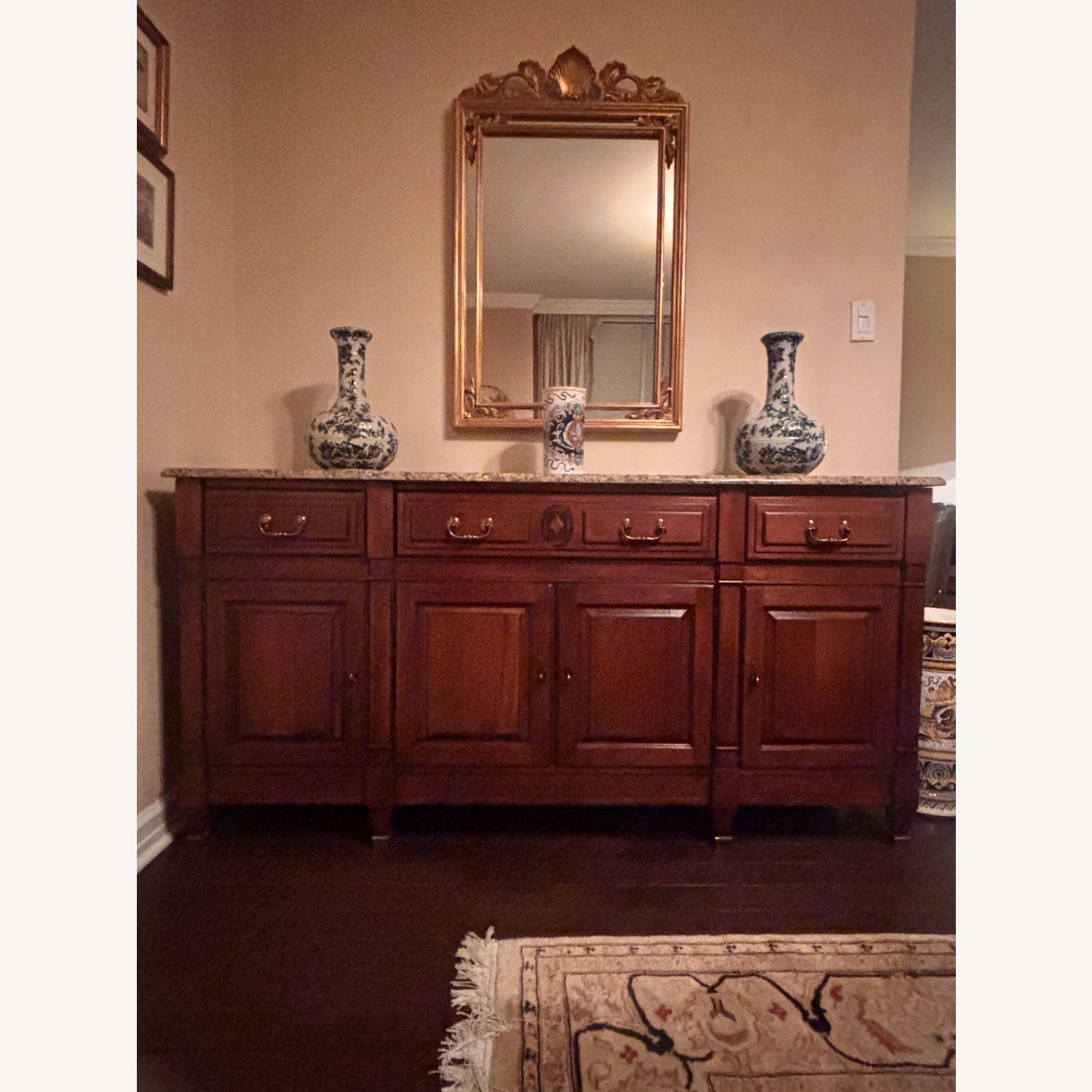 Vintage Wood and Marble Chest - image-1