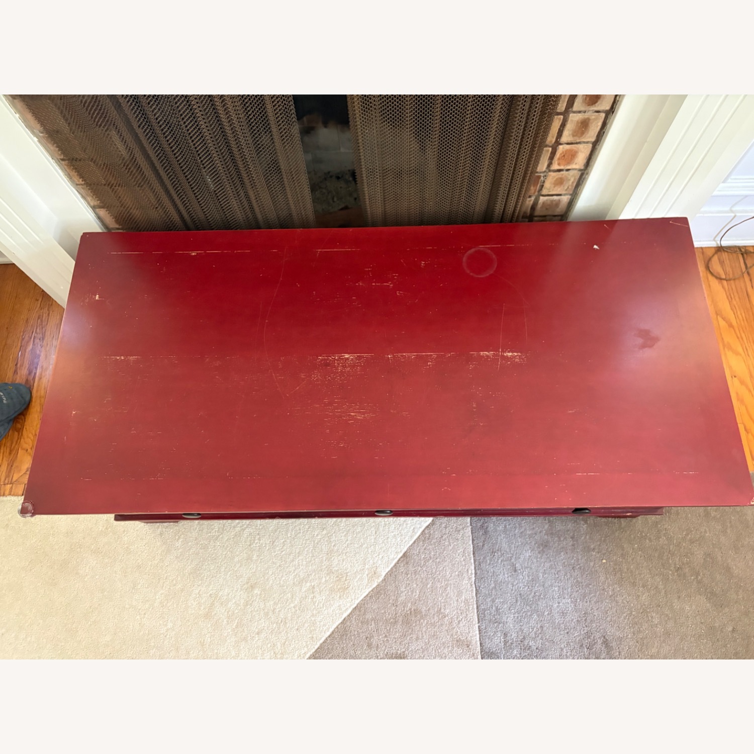 Pottery Barn Cabot Red Coffee Table - image-3
