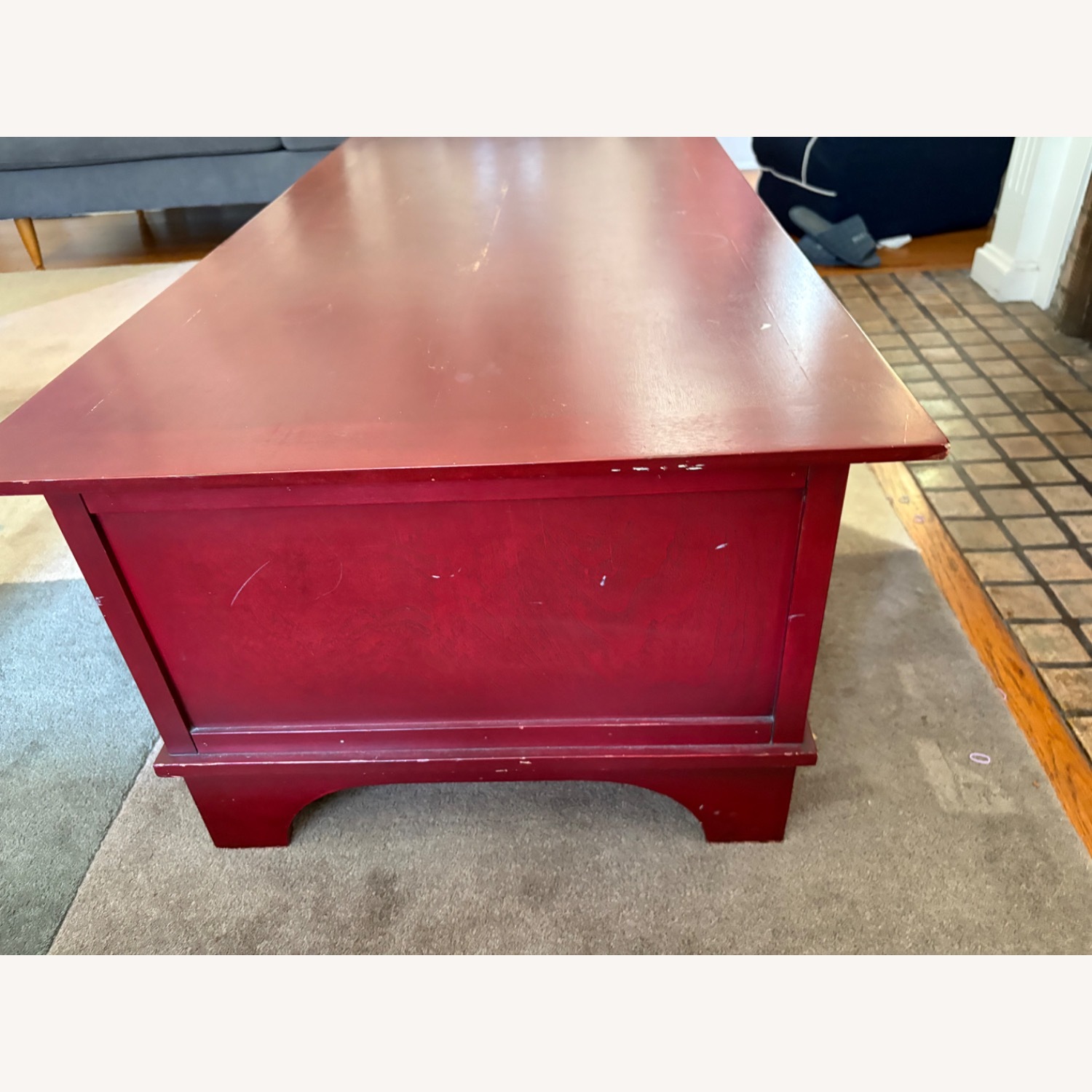 Pottery Barn Cabot Red Coffee Table - image-2