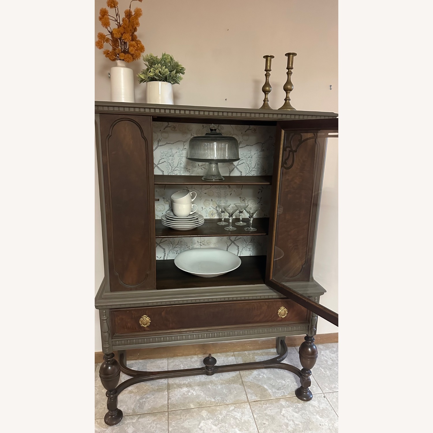 Wood China Cabinet - image-1