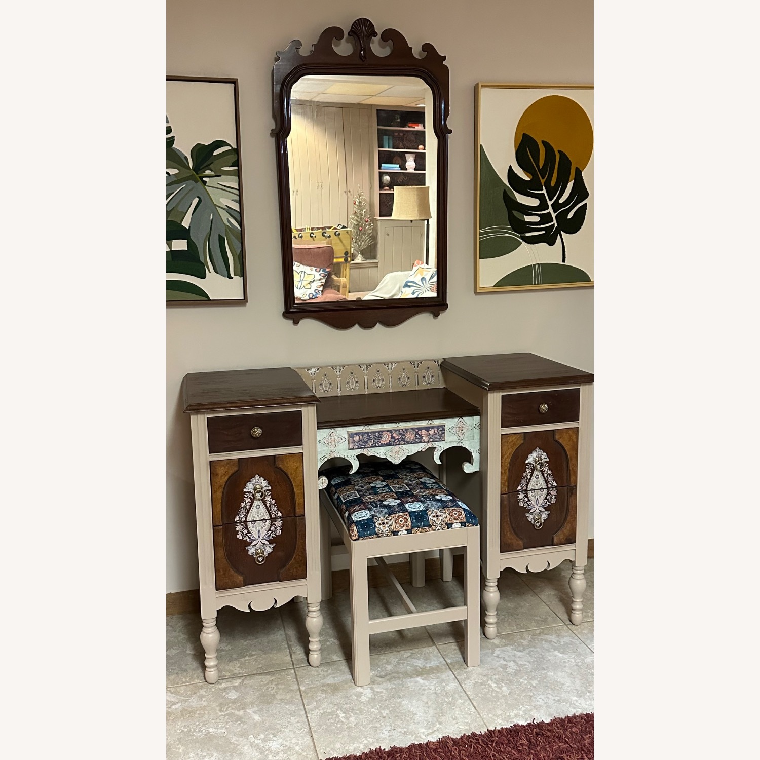 Antique Wood Dressing Table - image-1