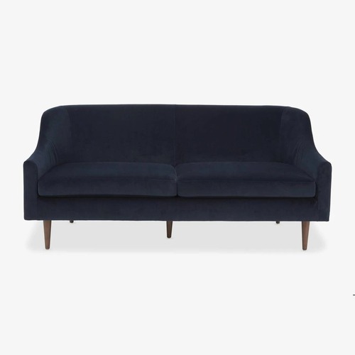 Used Feather Blue Velvet Small Sofa for sale on AptDeco