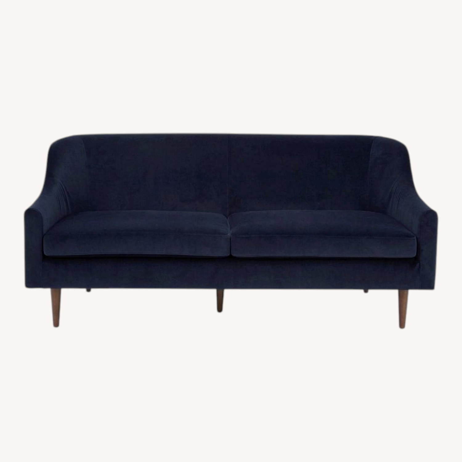 Feather Blue Velvet Small Sofa - image-0