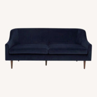 Feather Blue Velvet Small Sofa