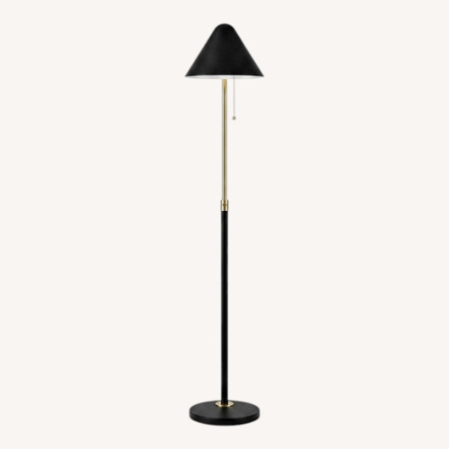 Used Feather Black Metal Floor Lamp for sale on AptDeco