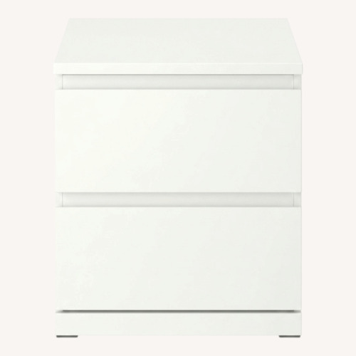 Used IKEA Storklinta White Wood Nightstand for sale on AptDeco