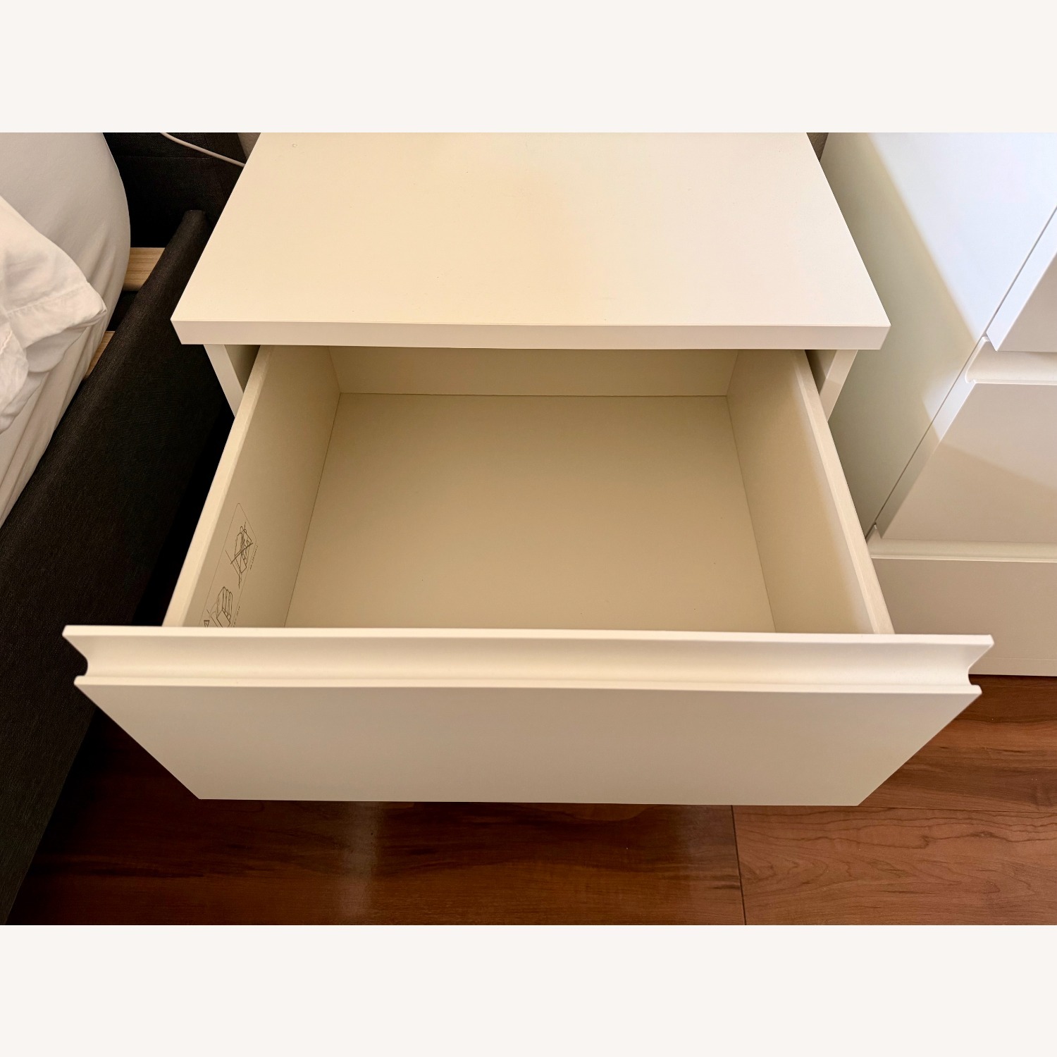 IKEA Storklinta White Wood Nightstand - image-4