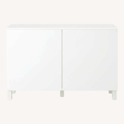 Used IKEA Besta White Wood Sideboard for sale on AptDeco