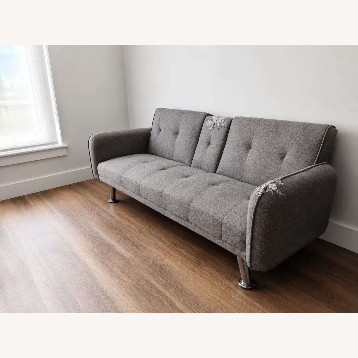 Walmart Gray Futon Sofa - image-1