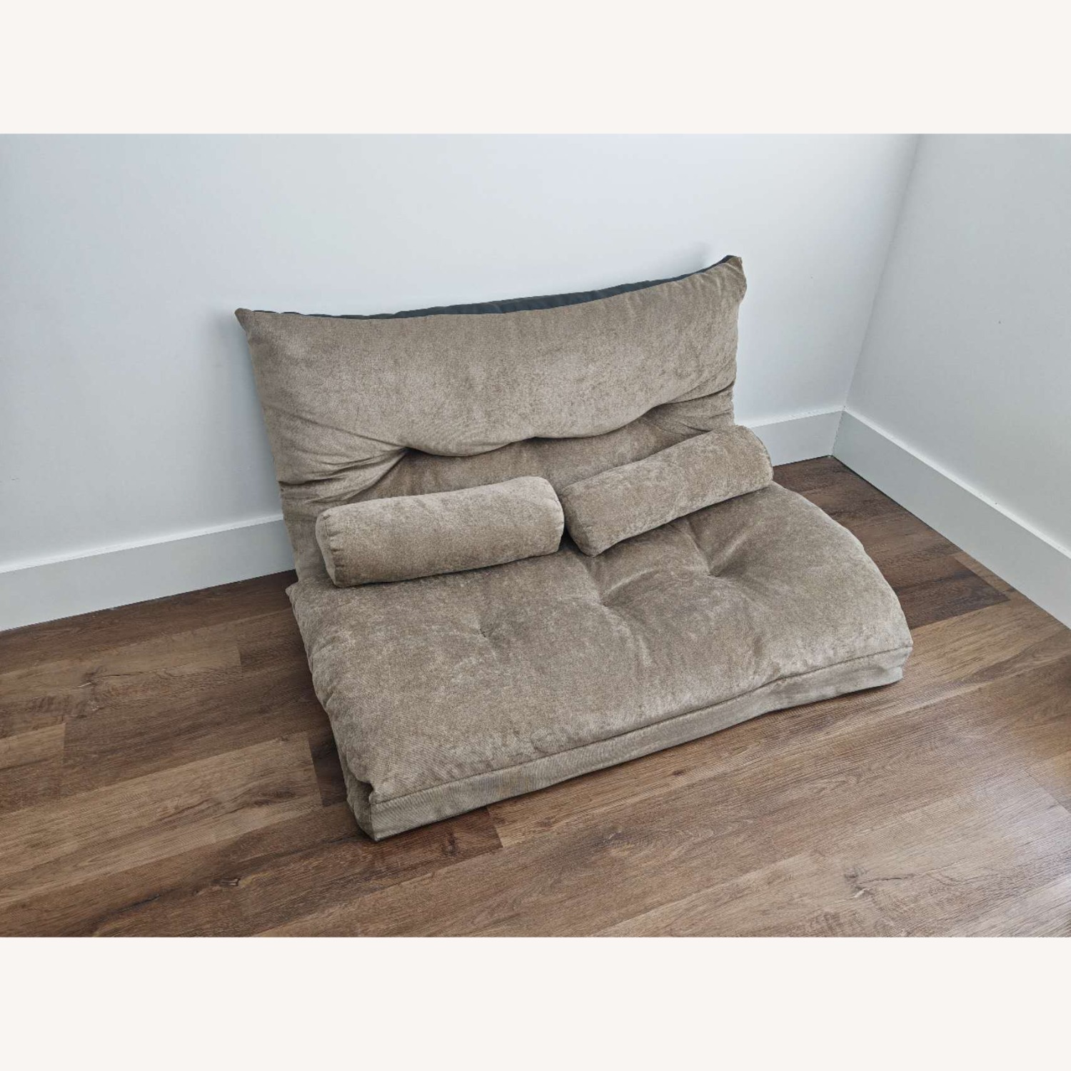 Walmart Light Brown Fabric Futon - image-1