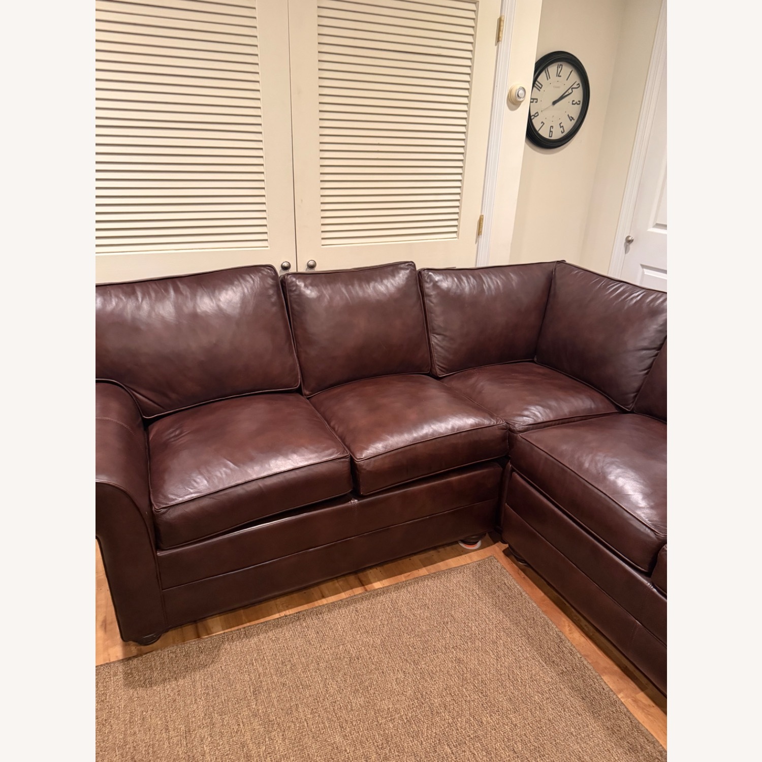 Ethan Allen Dark Brown Leather 3+ Piece Sectional - image-3
