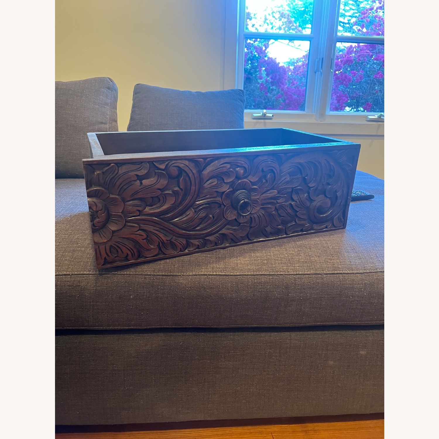 Vintage/Antique Dark Brown Media Storage - image-2