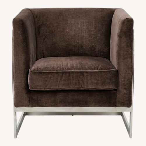 Used Milo Baughman Light Brown Velvet Accent Chair for sale on AptDeco