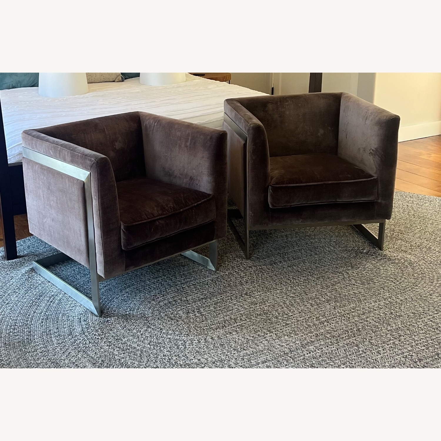 Milo Baughman Light Brown Velvet Accent Chair - image-2