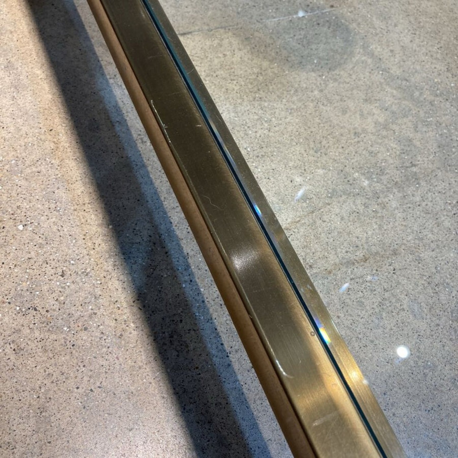 Williams Sonoma Tribeca Glass & Brass Coffee Table - image-8