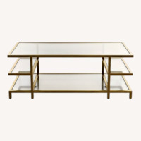 Williams Sonoma Tribeca Glass & Brass Coffee Table