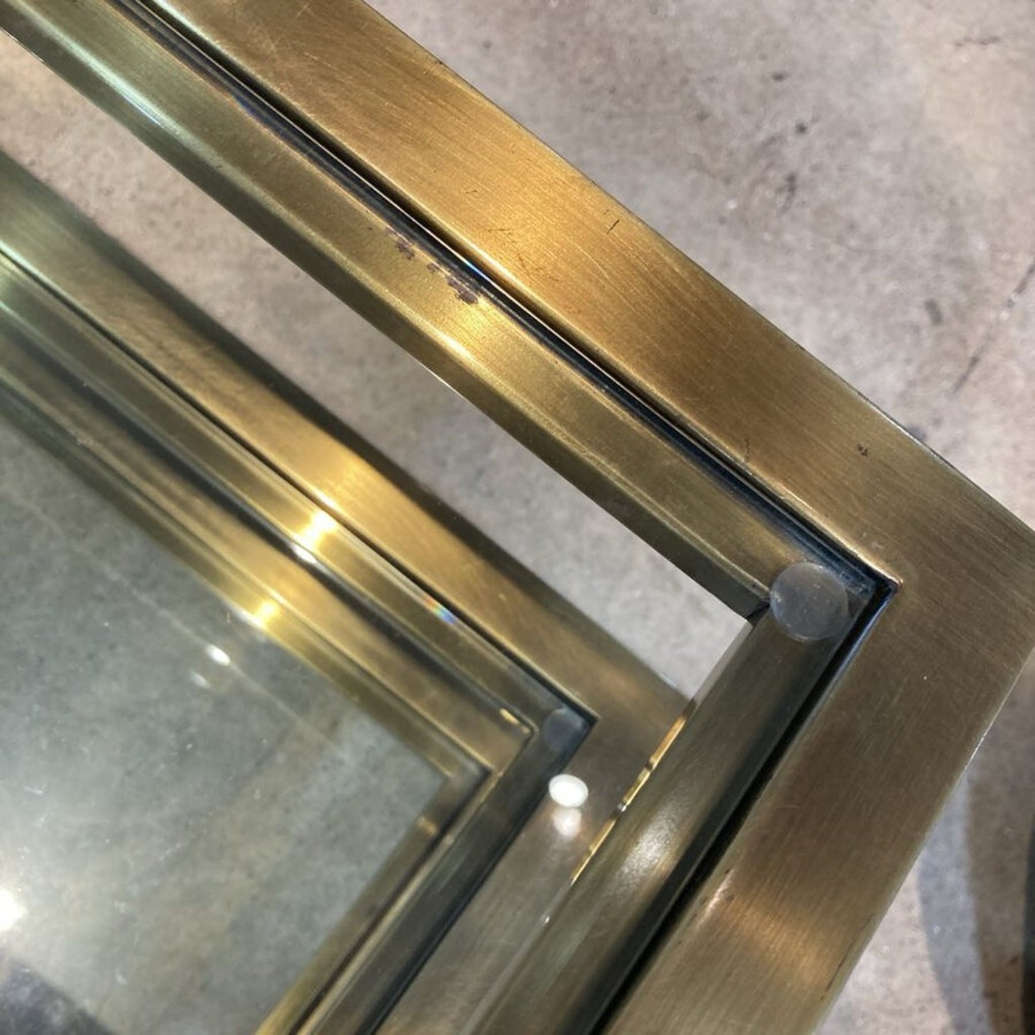 Williams Sonoma Tribeca Glass & Brass Coffee Table - image-7