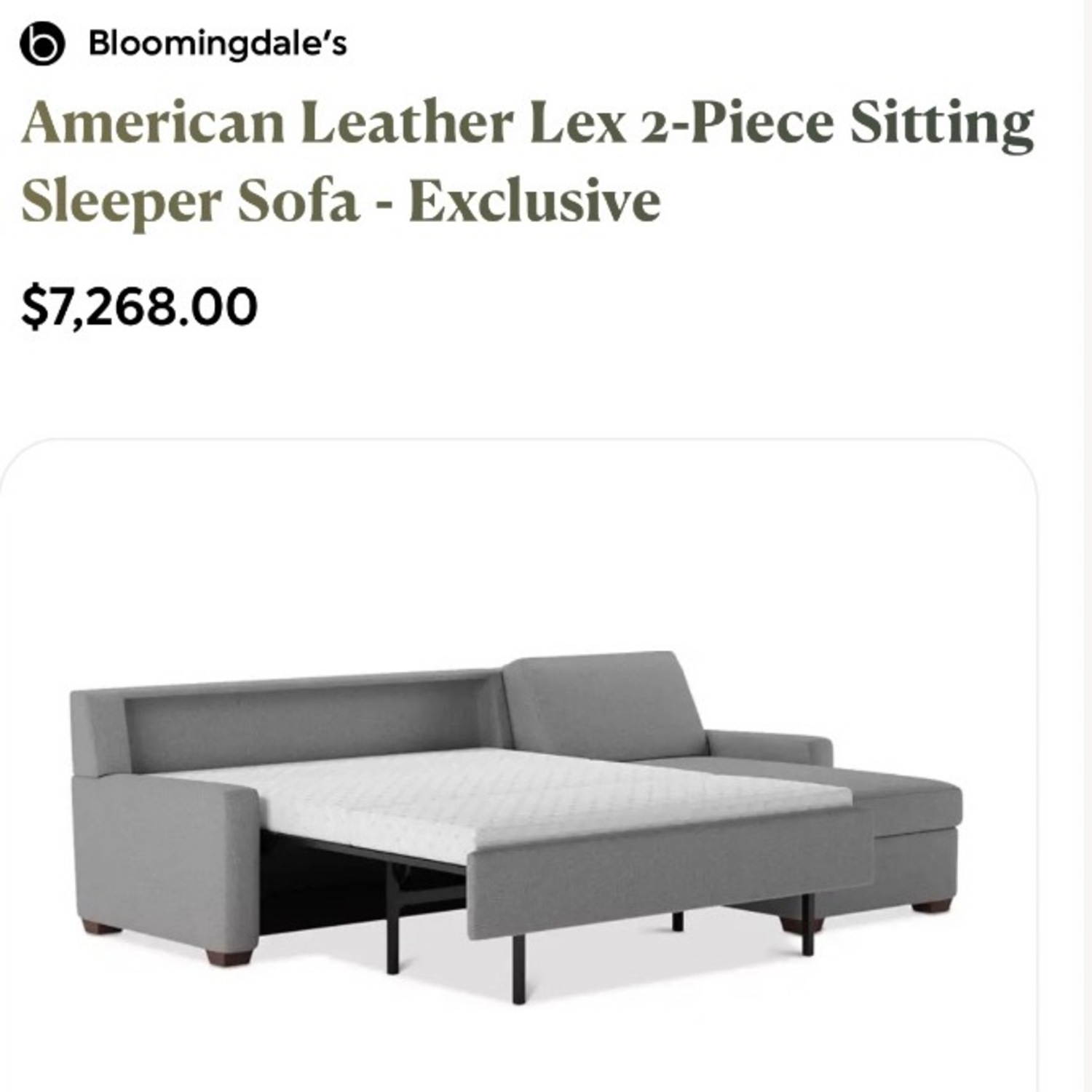 American Leather Light Gray Fabric Sleeper Sofa - image-3