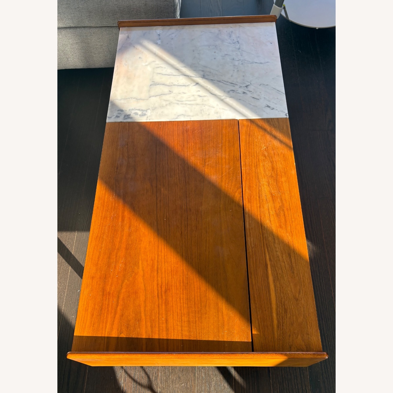 West Elm Mid-Century Marble Pop-Up Coffee Table - image-2