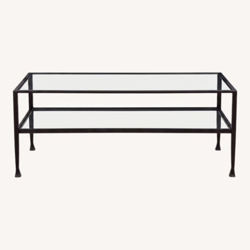 Used Pottery Barn Tanner Glass Coffee Table for sale on AptDeco