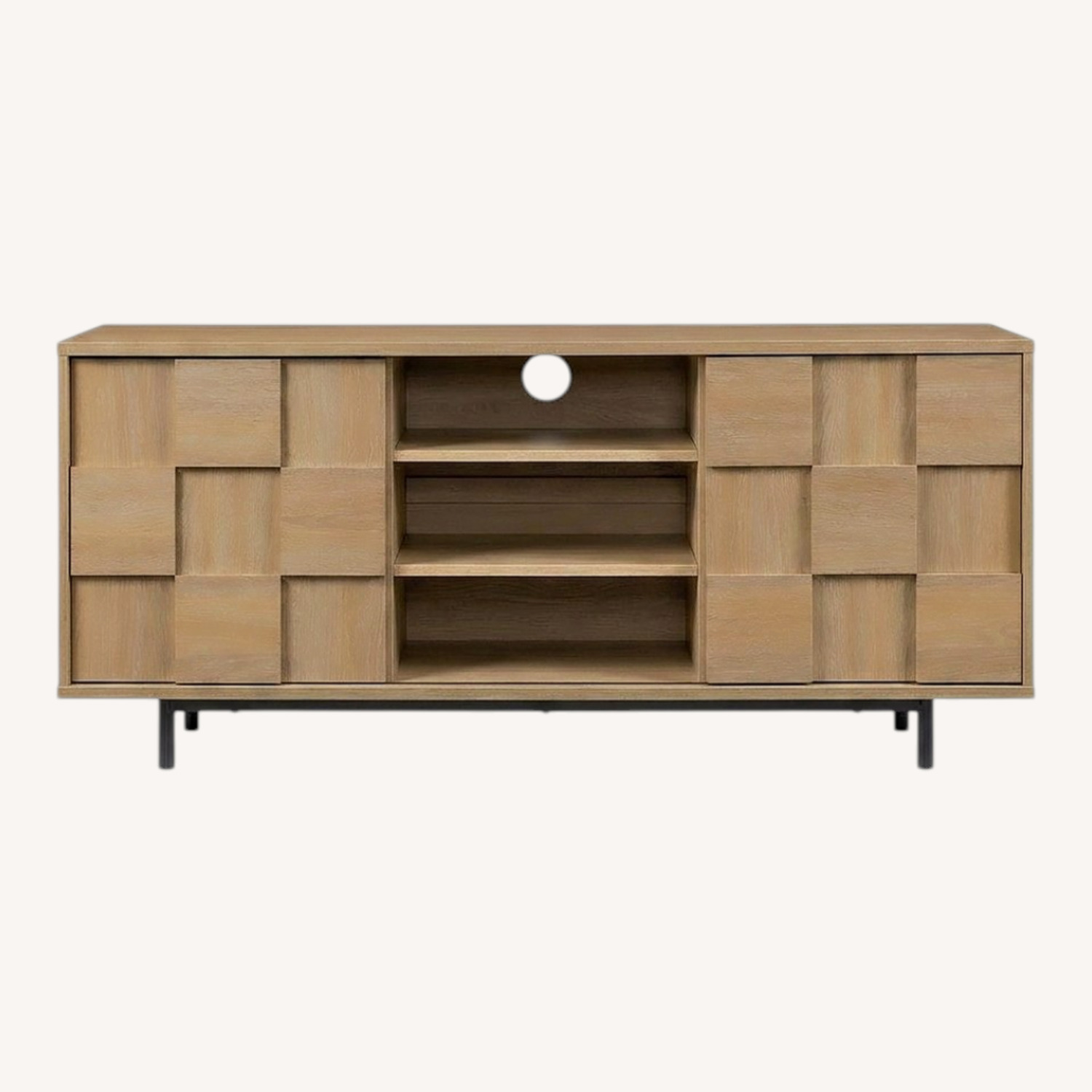 Walker Edison Light Brown Wood Media Storage - image-0