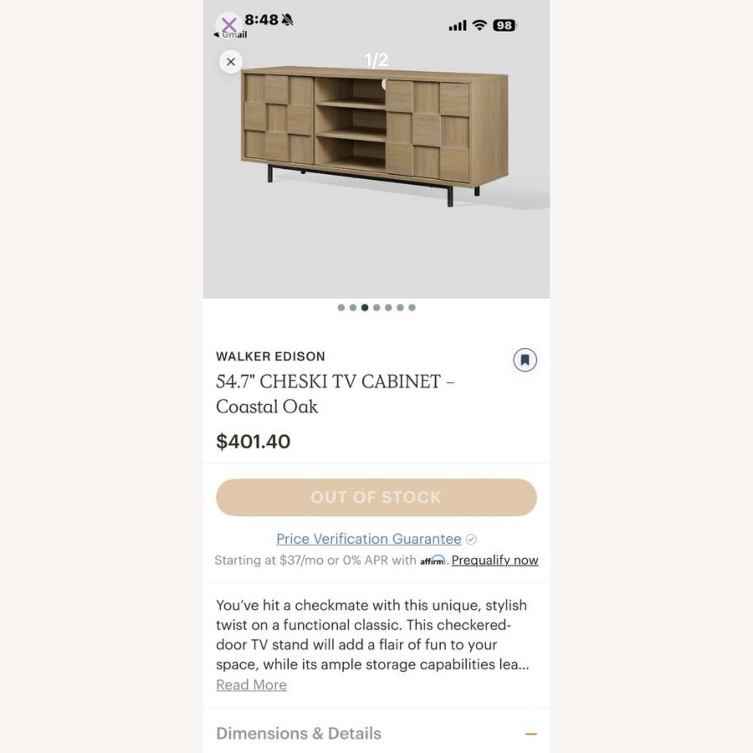 Walker Edison Light Brown Wood Media Storage - image-3
