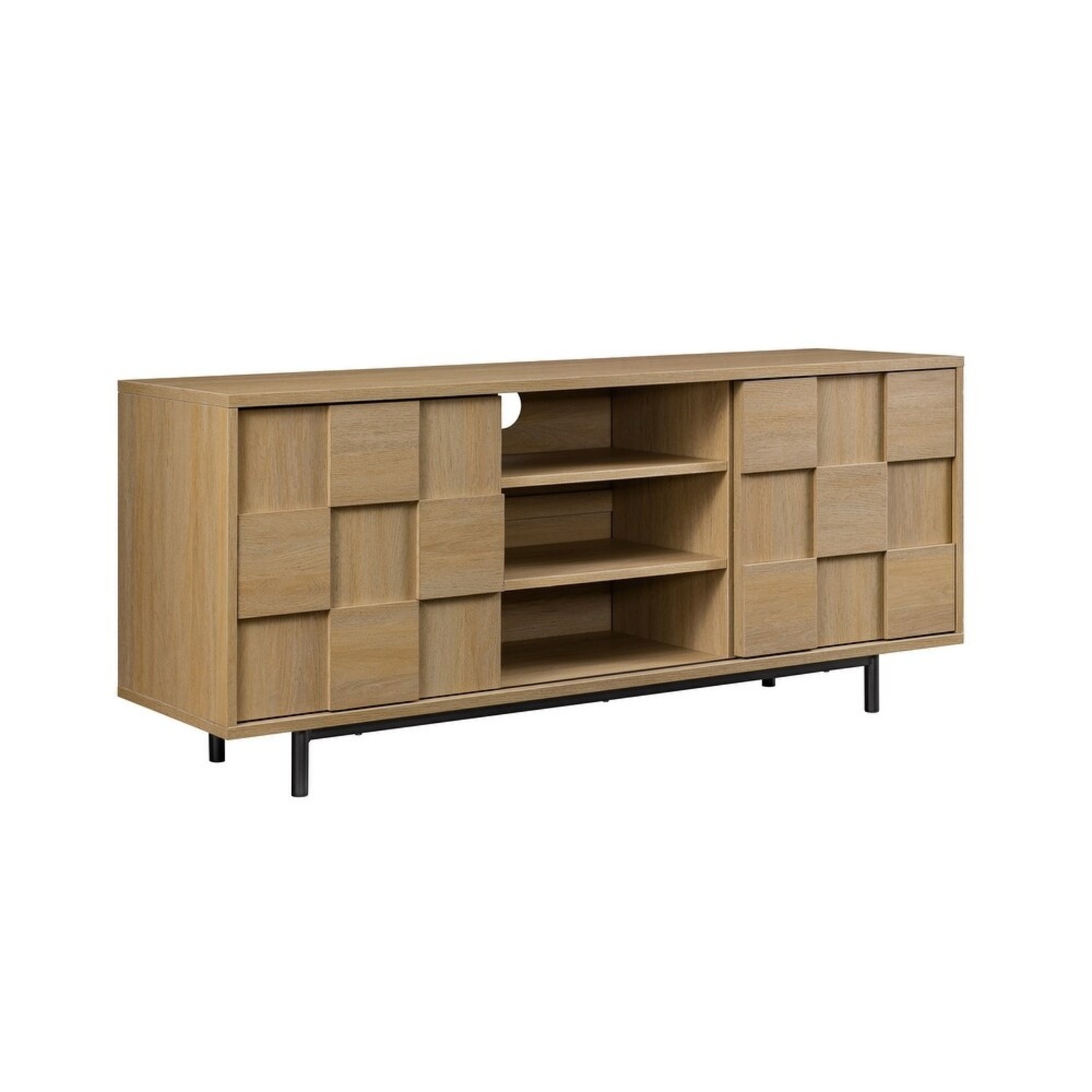 Walker Edison Light Brown Wood Media Storage - image-4