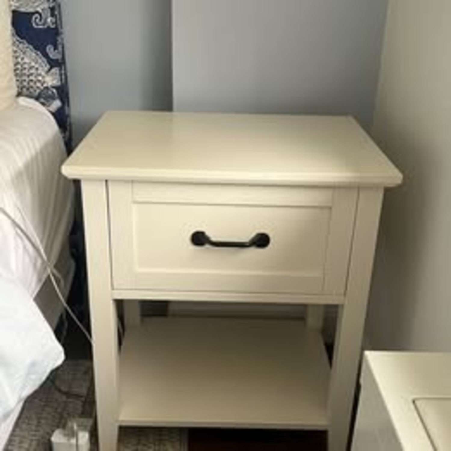 Pottery Barn Stratton White Side Table - image-1